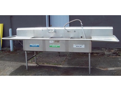 Used Commercial Three Compartment Sink
