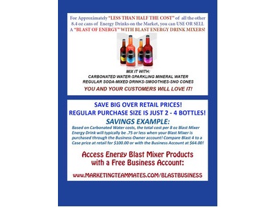 CONCENTRATED ENERGY DRINK LIQUID MIXERS